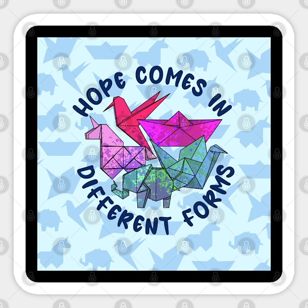 Japanese Paper Folding Origami Making Hope Life Quotes Sticker by Tom´s TeeStore